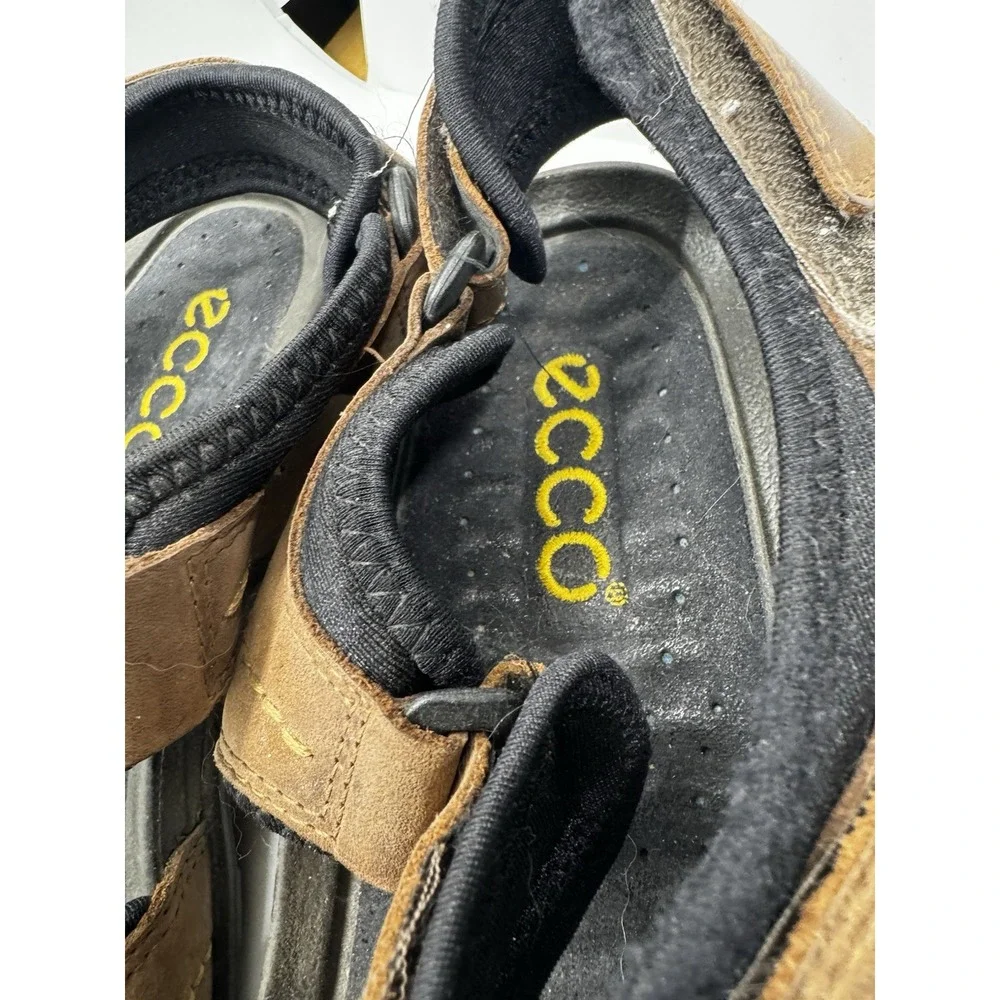 Ecco Men's Brown Leather Receptor Sport Sandals Size US Size 11 Adj SB21